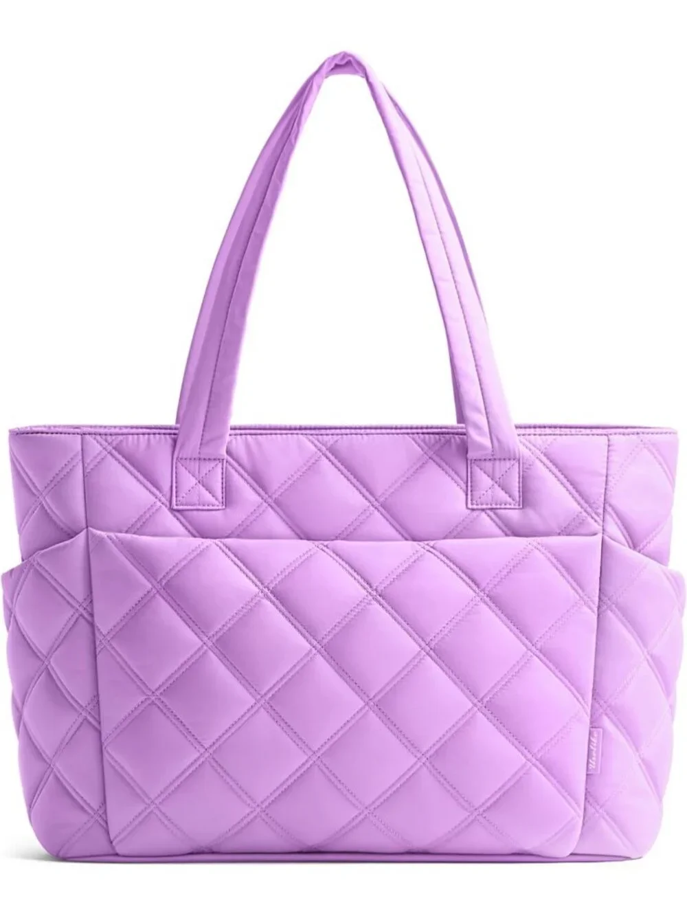 👜Women's Purple Puffer Tote Bags Lightweight Quilted Work For Travel